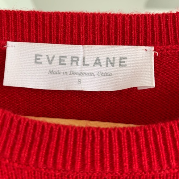 Everlane The Cashmere Cropped Crew Sweater Red - Picture 7 of 7